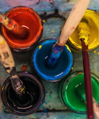 Image of paint cans. However, Can You Bake Acrylic Paint On Glass?