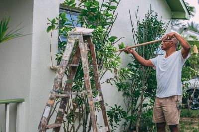 Image of Homeowner painting house exterior so, How Often Should You Paint Your House?